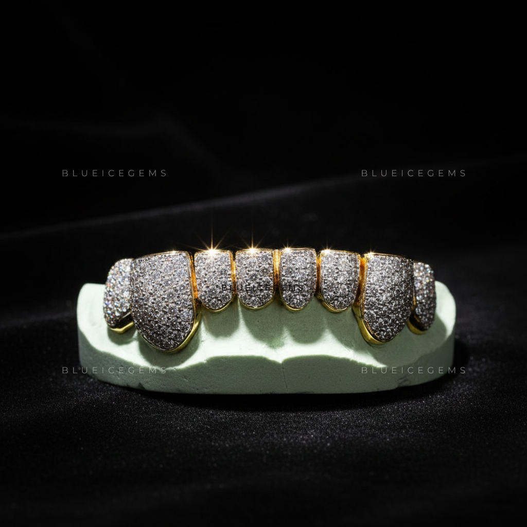 Midnight Frost Diamond Shield Grillz