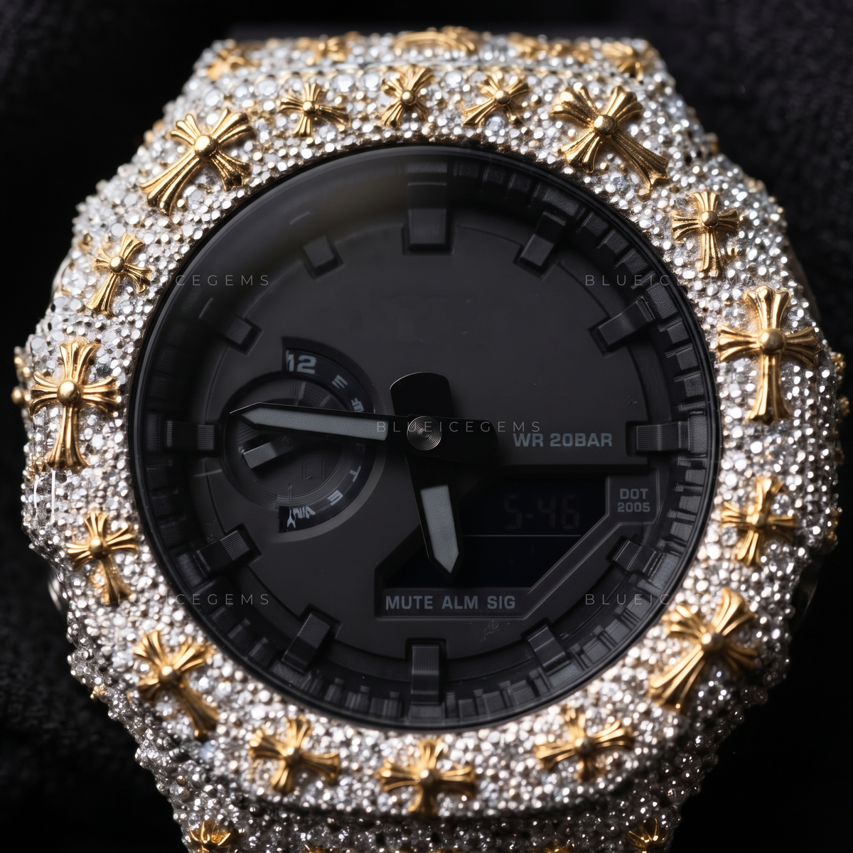 Golden Crossfire VVS1 Iced Watch