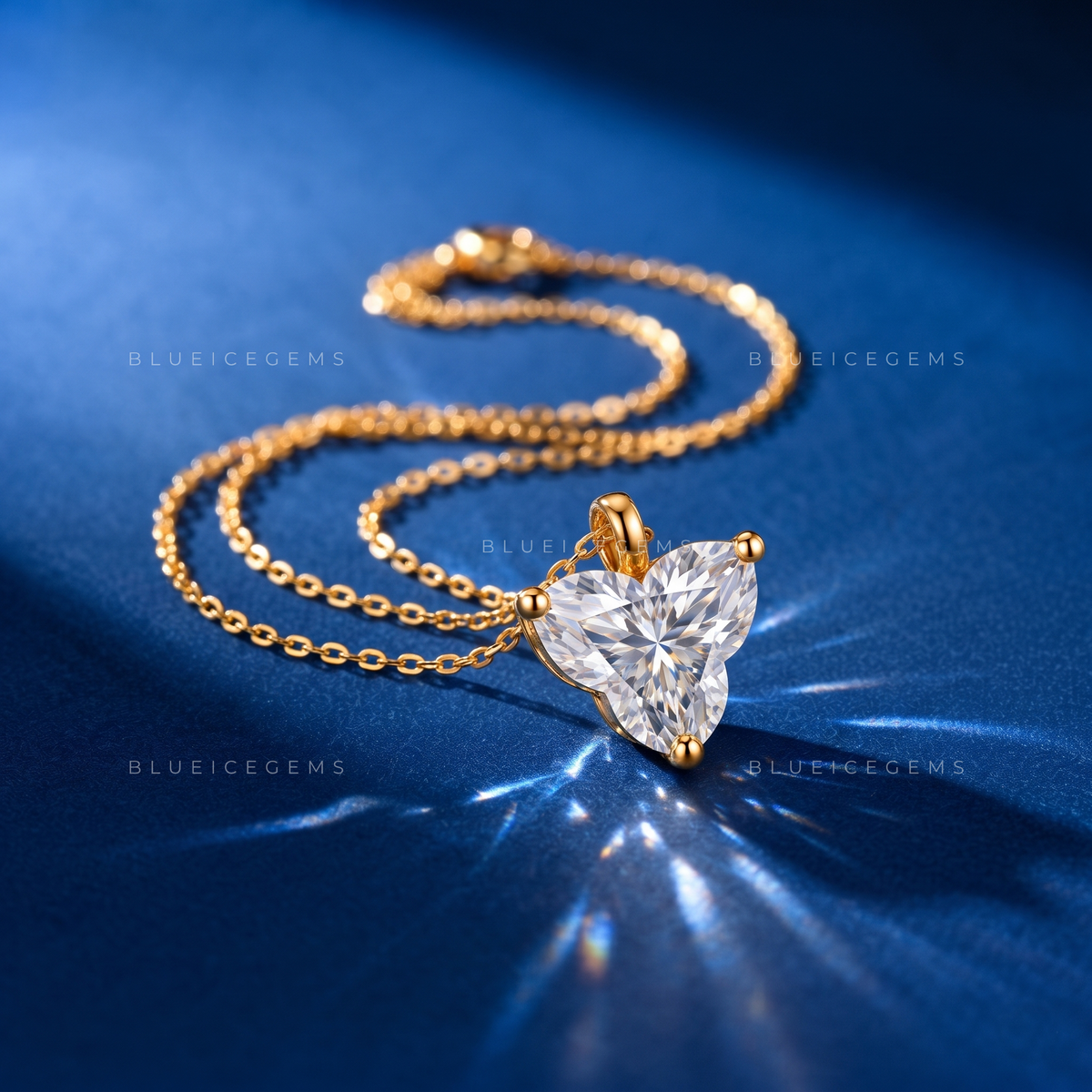 Lotus Cut Solitaire Diamond Pendant