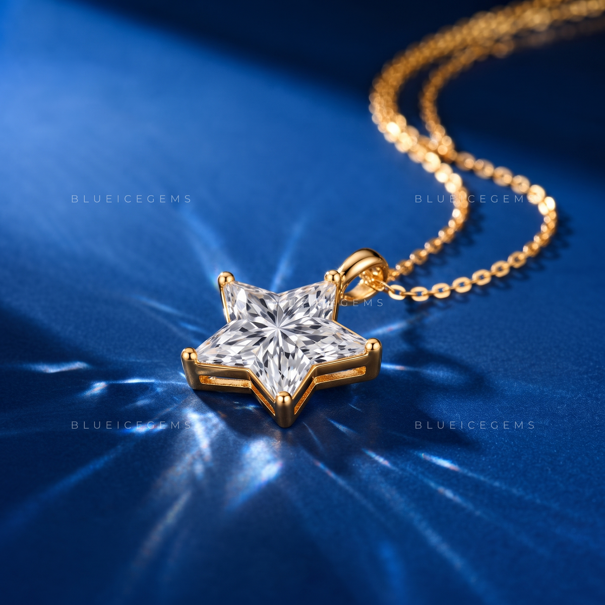 Star Shape Solitaire Diamond Pendant