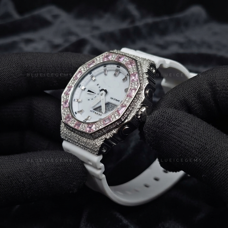 Royal Blush Empire Iced Watch – VVS Moissanite
