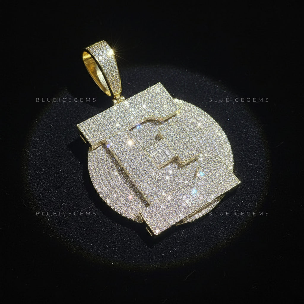 "W" Custom Two-Tone Spinner Pendant