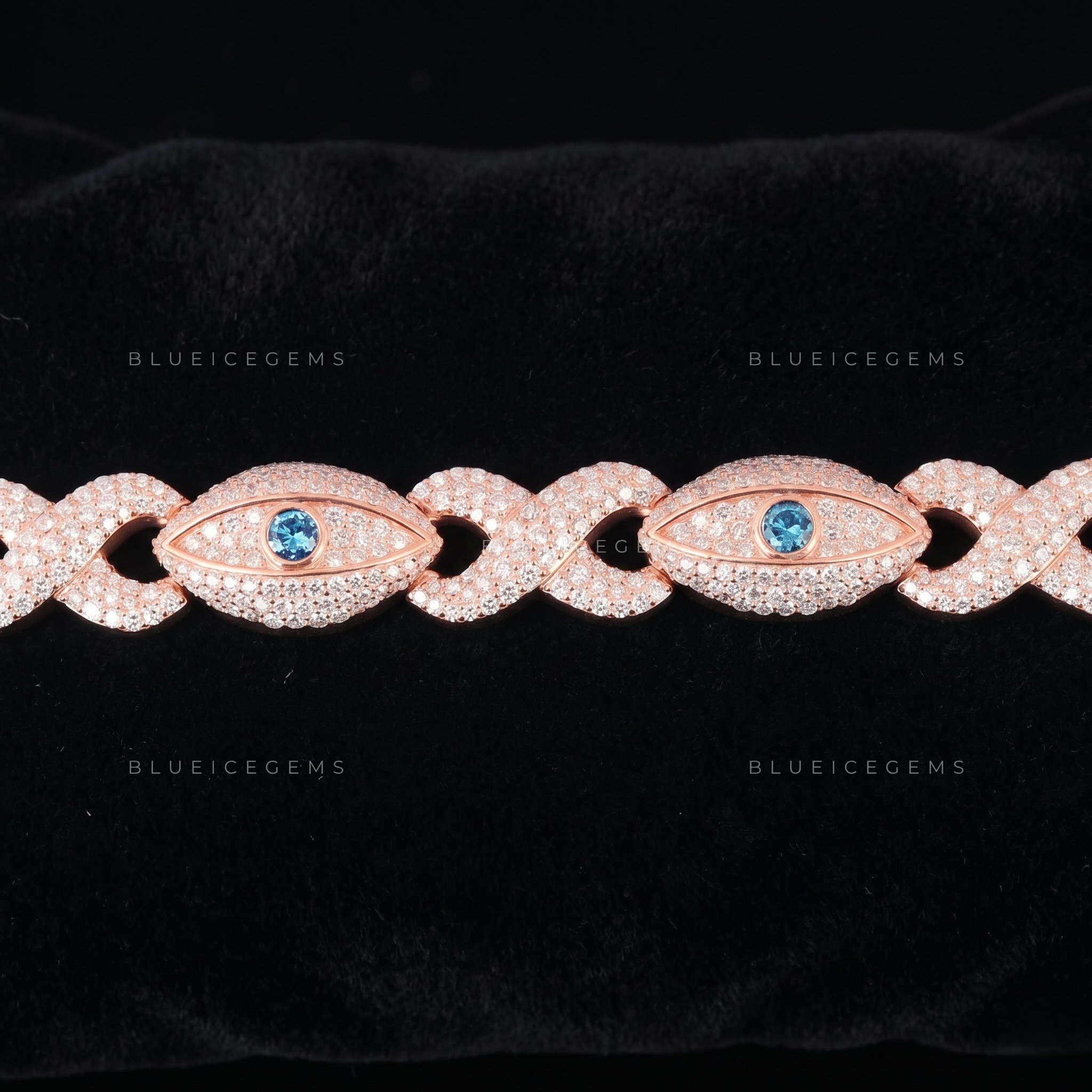 Celestial Vision Infinity-Eye Iced Rose Gold Link