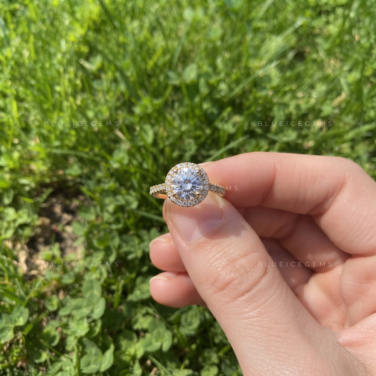 Aurelia Radiant Portuguese Cut Halo Engagement Ring