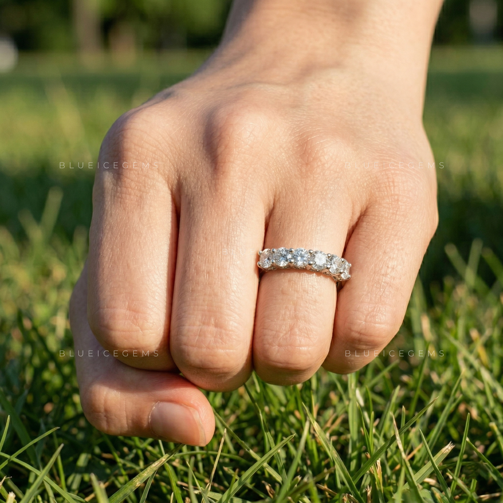 Celestial Radiance Round Brilliant Cut Multi-Stone Eternity Band