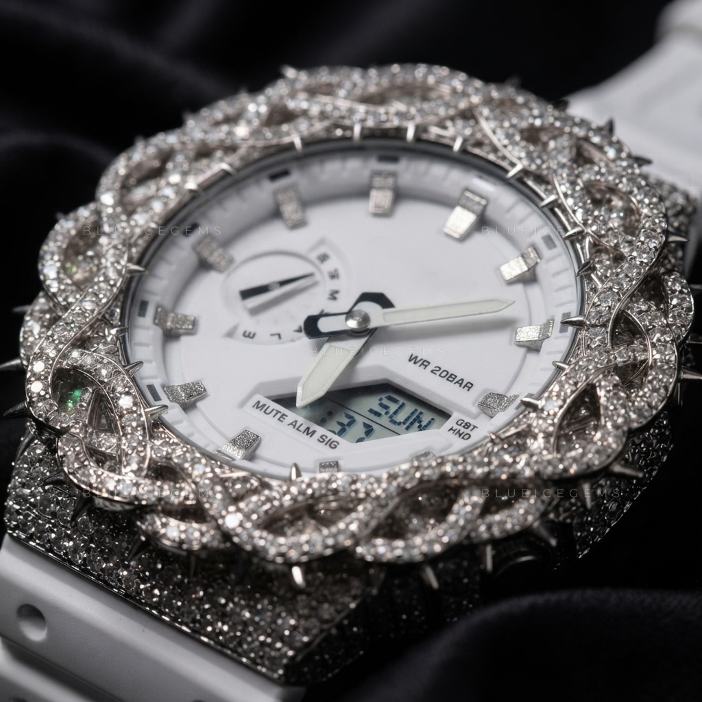 Thorn Sovereign Iced Watch – VVS Moissanite Custom Bezel