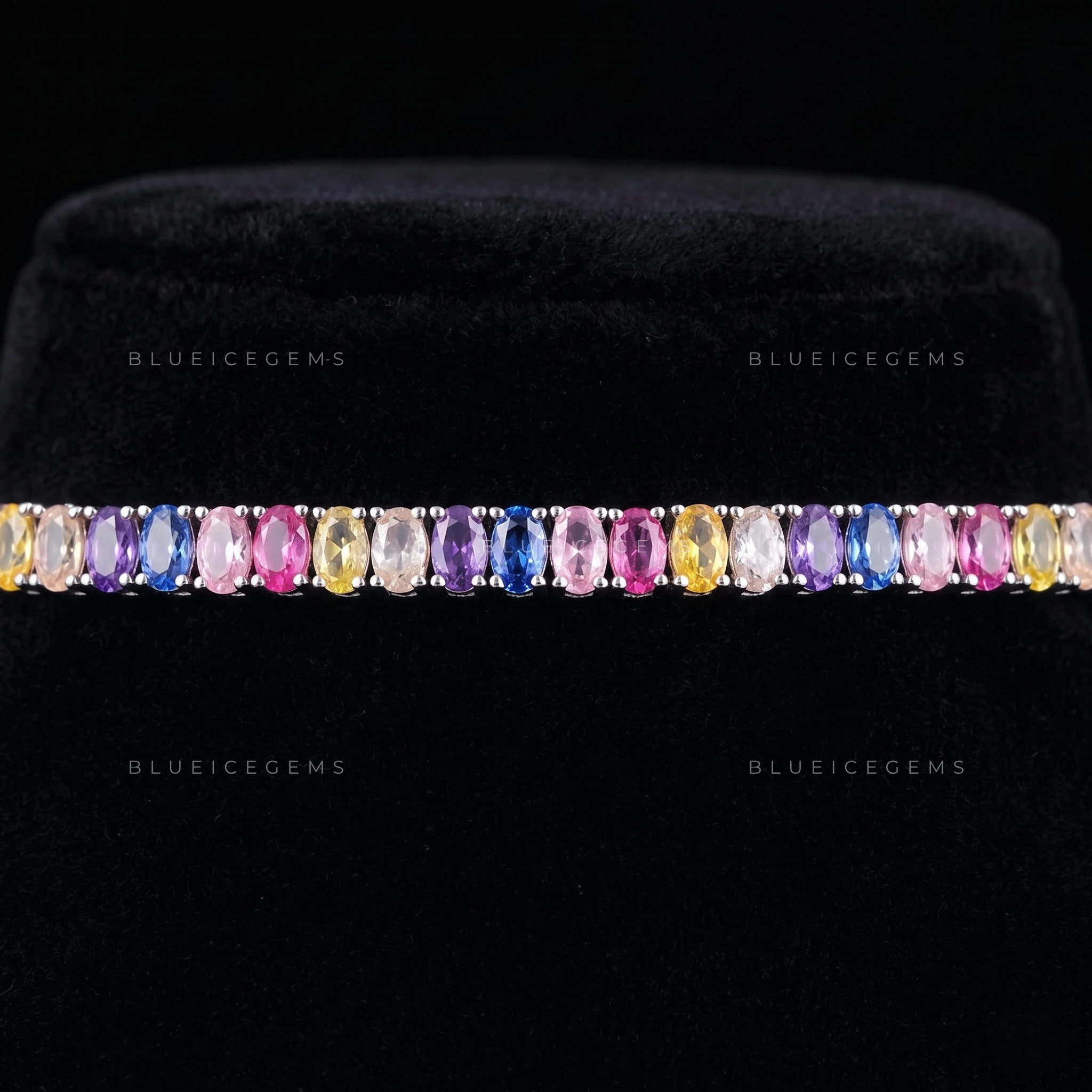 Vivid Spectrum Oval-Cut Prism Tennis Statement
