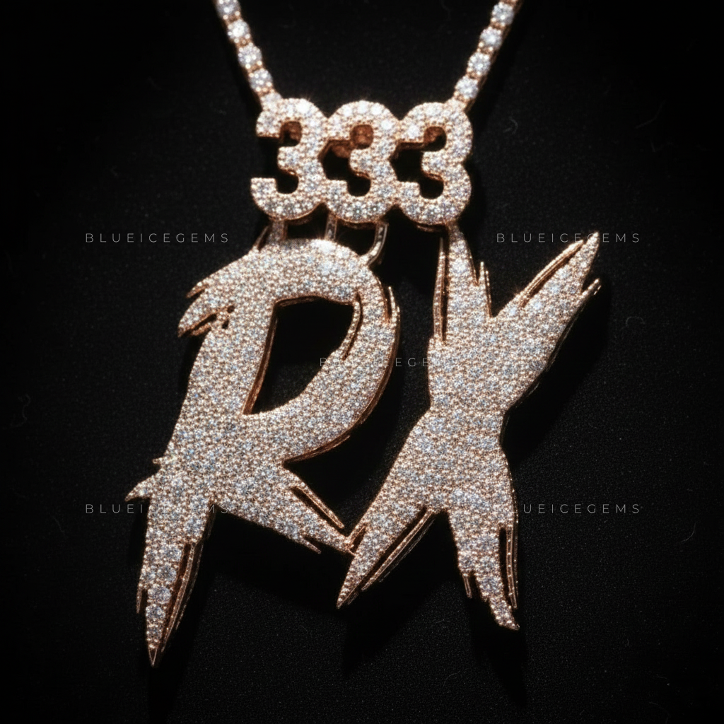 The "RX 333" Kinetic: Sharp Electric Script & Triple-Digit Crown Pendant