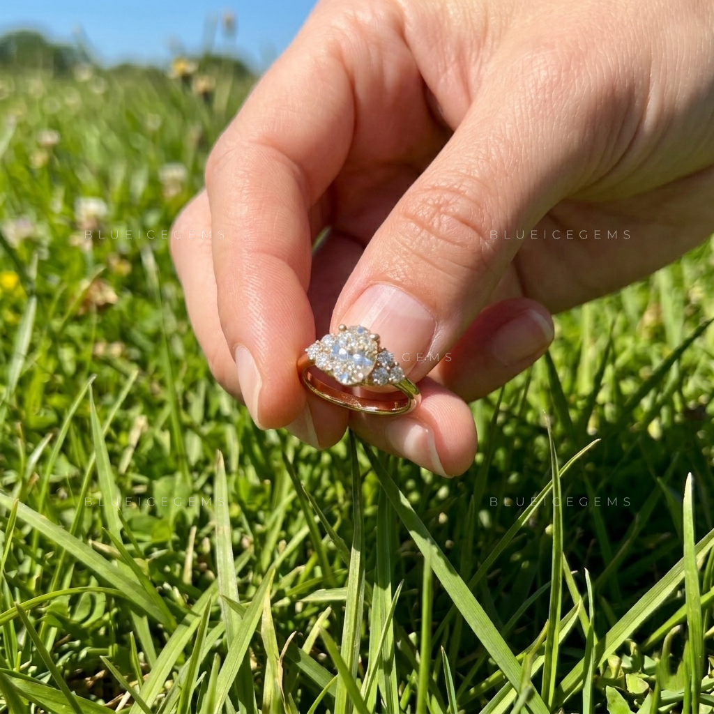 Ethereal Grace Oval Brilliant Cut Hidden Halo Engagement Ring
