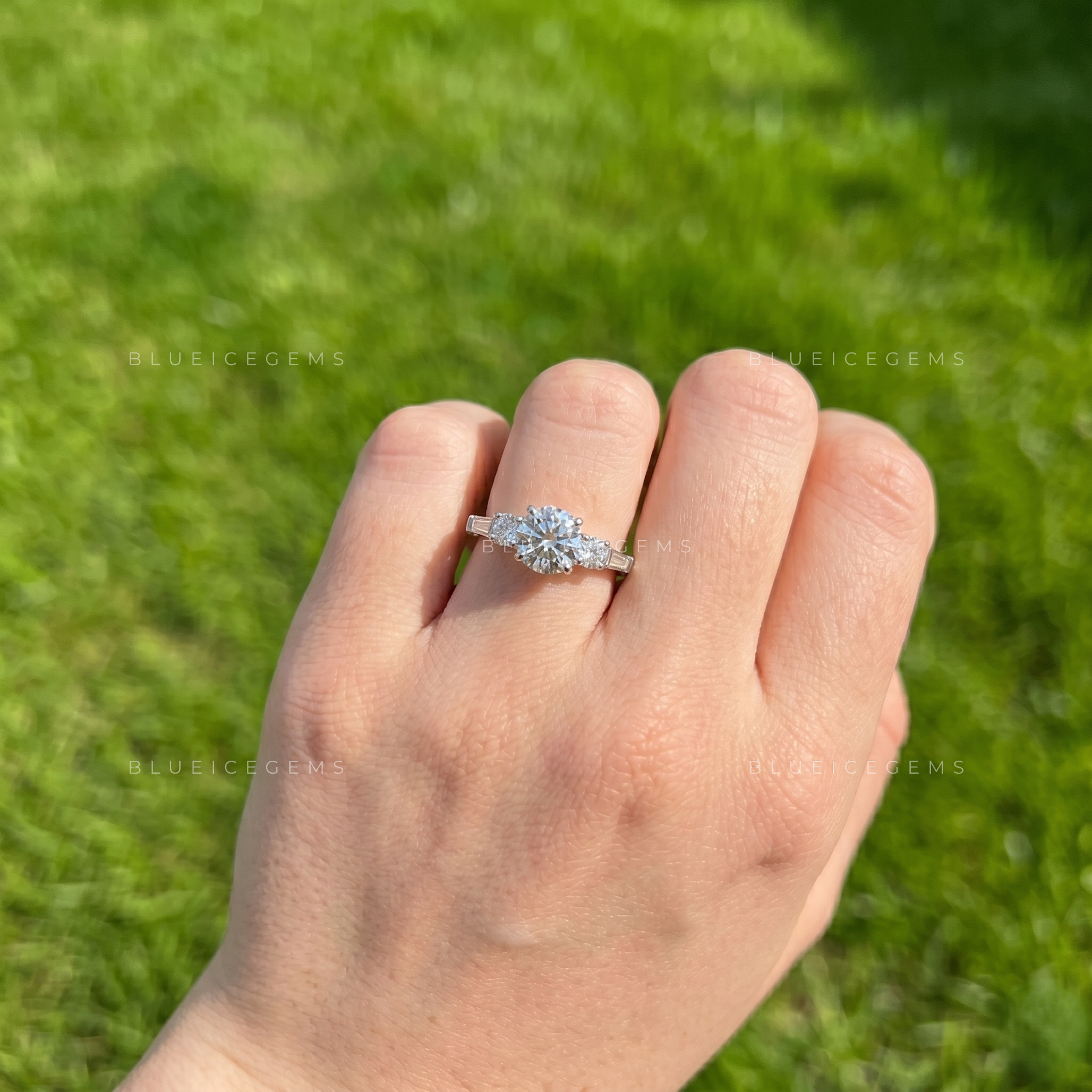 Enchanted Radiance Round Brilliant Cut Five Stone Cascade Engagement Ring
