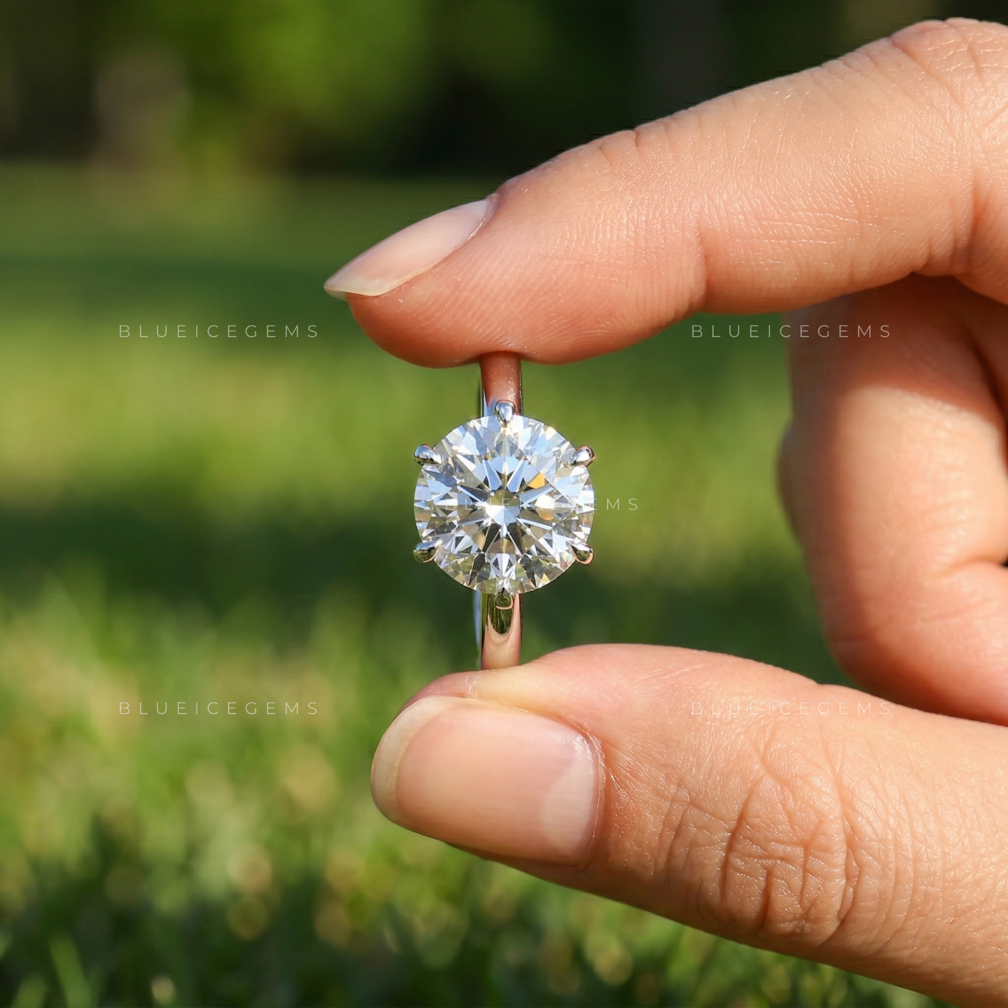 Bold 4 Carat Round Brilliant Cut Solitaire Statement Ring