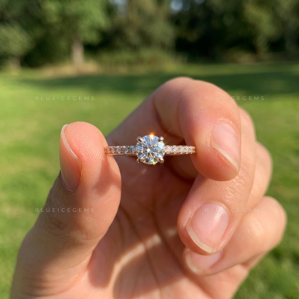 Dainty Braided Round Diamond Minimalist Stacking Promise Ring