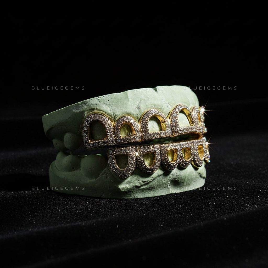 Gilded Archway Iced-Out Full-Set Grillz