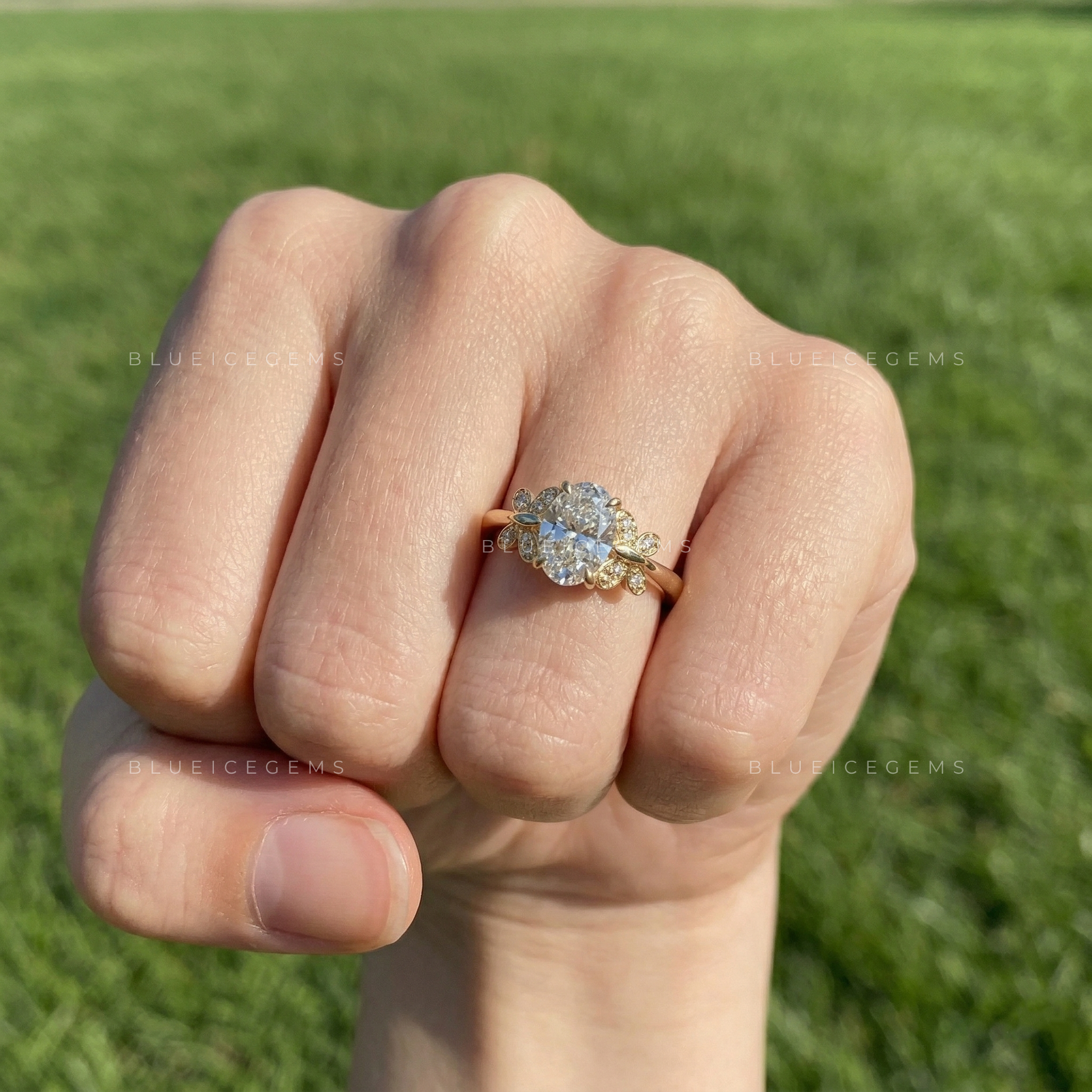 Timeless Radiance Oval Cut Hidden Accents Engagement Ring