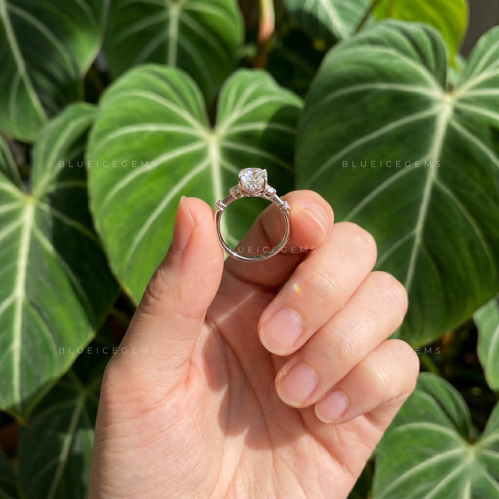 Refined Elegance Cushion Cut Hidden Halo Solitaire Engagement Ring