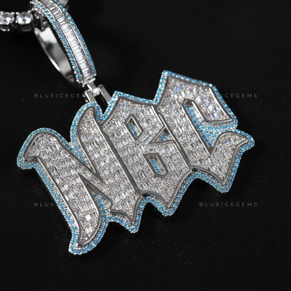 The "NBC" Azure Frost: Electric Blue Halo & Multi-Stone Fusion Pendant