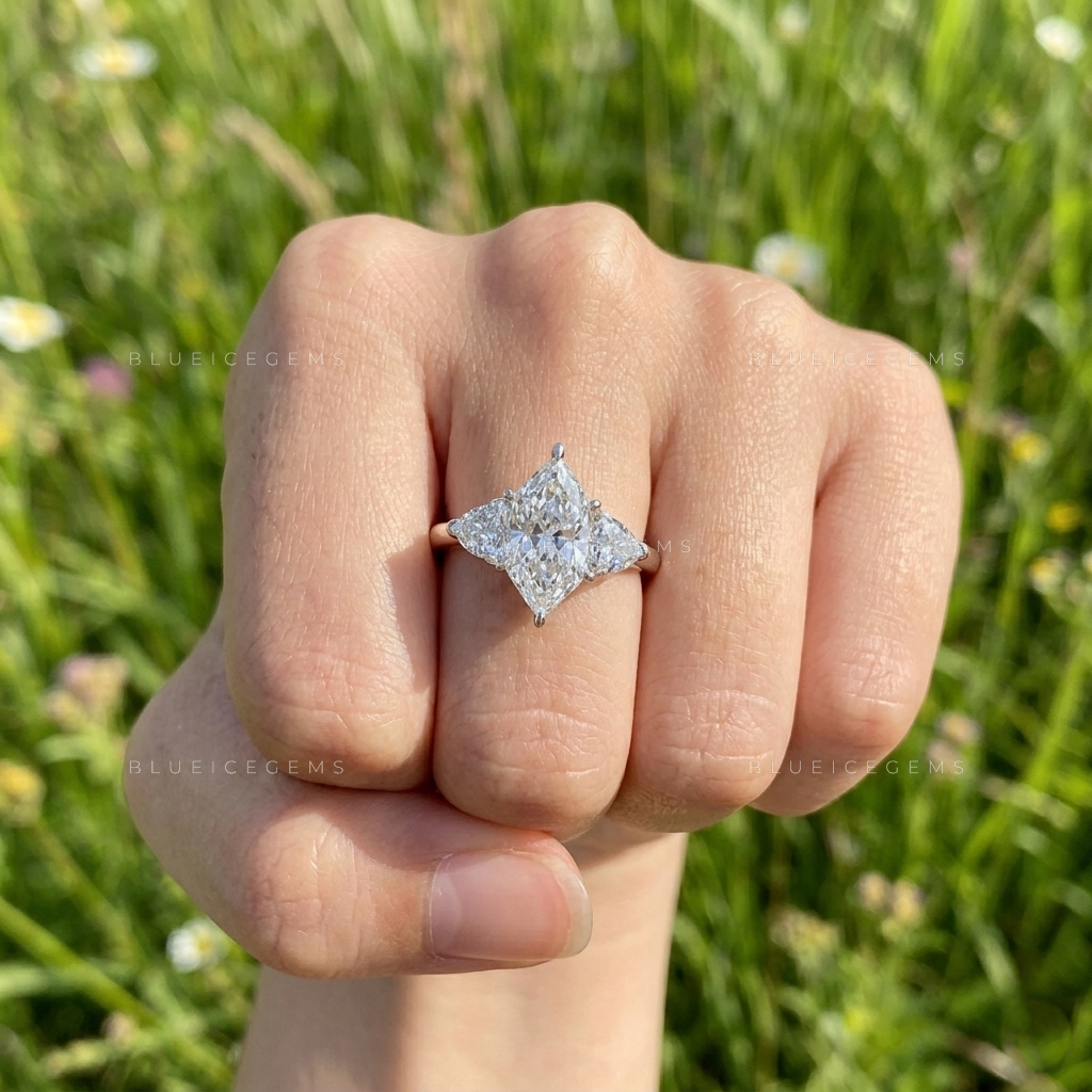 Imperial Radiance Dutch Marquise and Trillion Trilogy Ring