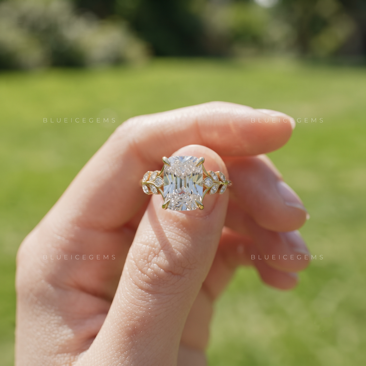 Antique Petal Halo Old Mine Engagement Ring