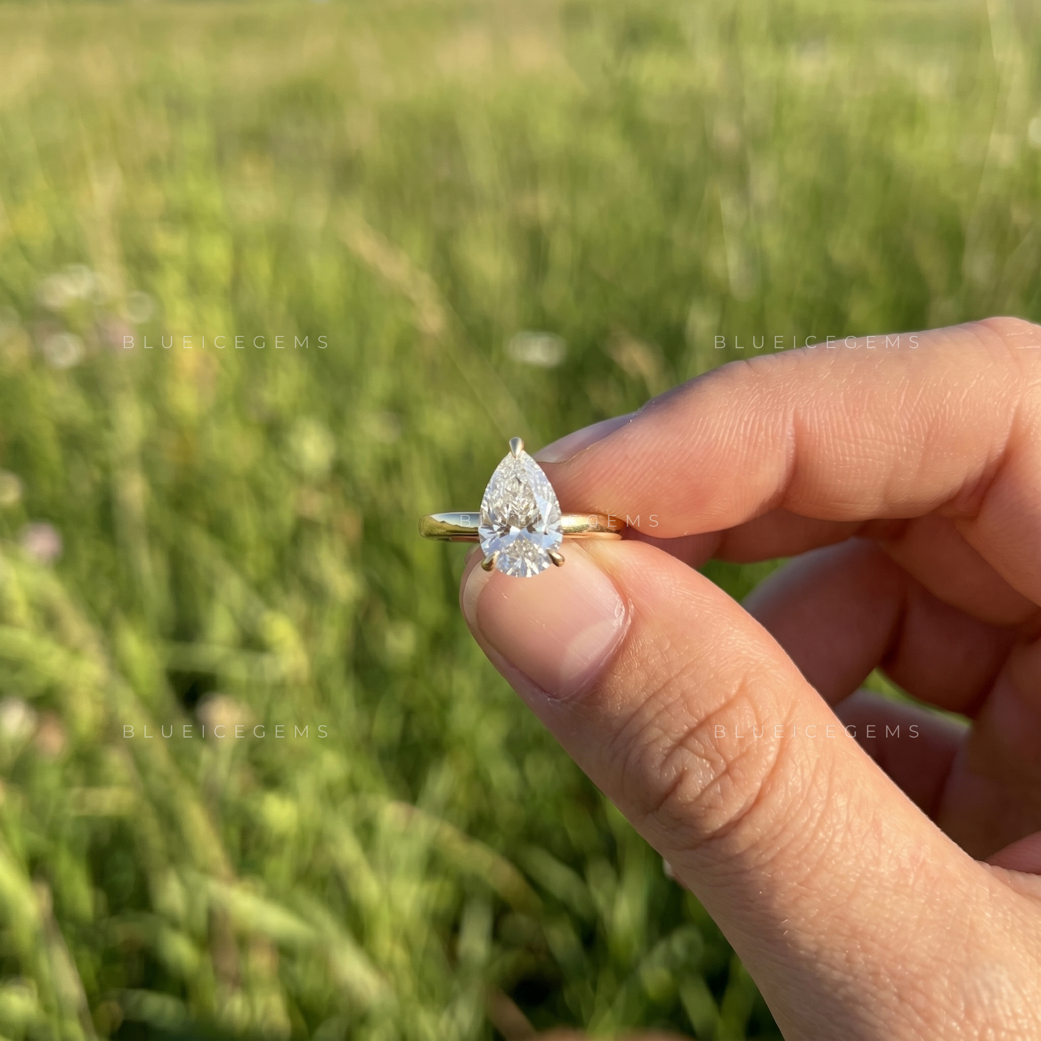 Velora Pear Cut Classic Solitaire Engagement Ring