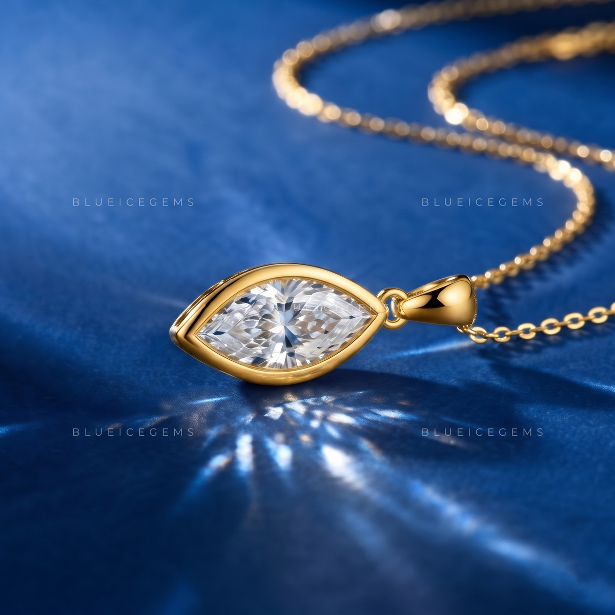 Marquise Solitaire Diamond Pendant