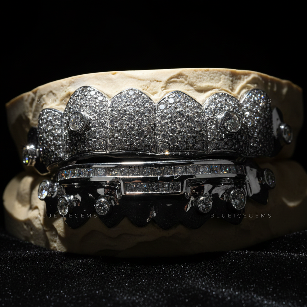 Eclipse Diamond Orbital & Bridge Full-Set Grillz