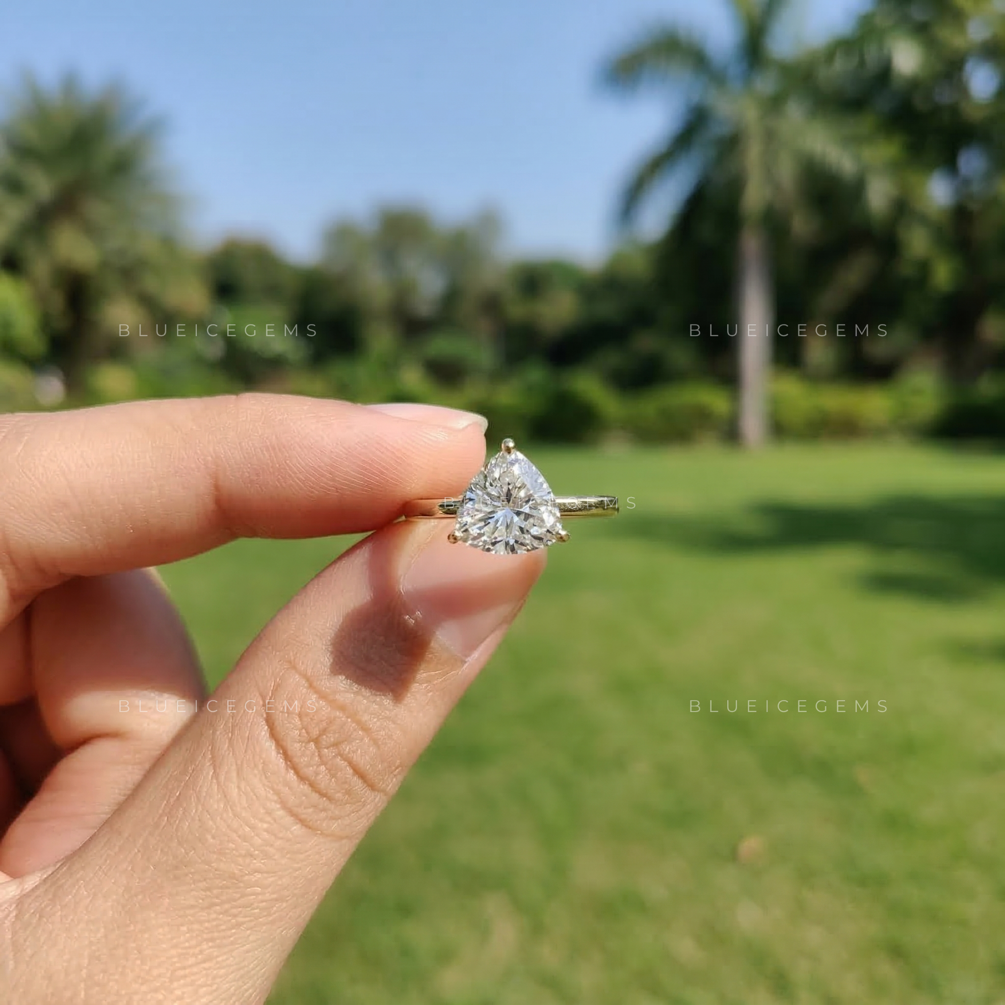 Celestial Zenith Trillion Cut Solitaire Ring