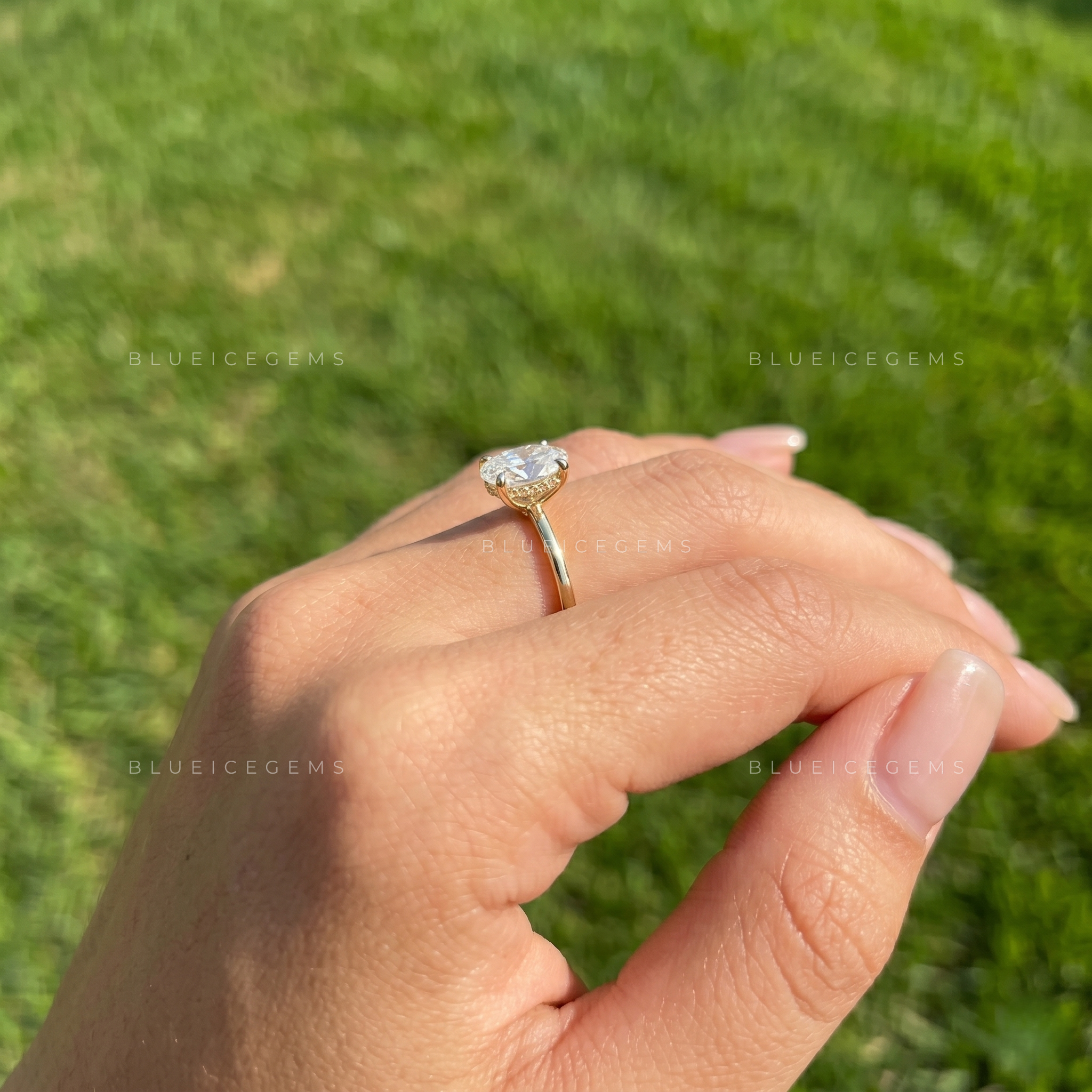 Infinite Whispers Oval Cut Moissanite Thin Band Solitaire Engagement Ring