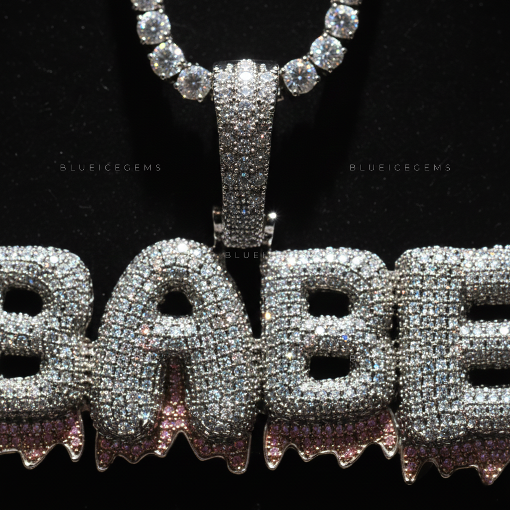 The "BABE" Iced Drip: Two-Tone Frost & 3D Bubble Script Sovereign