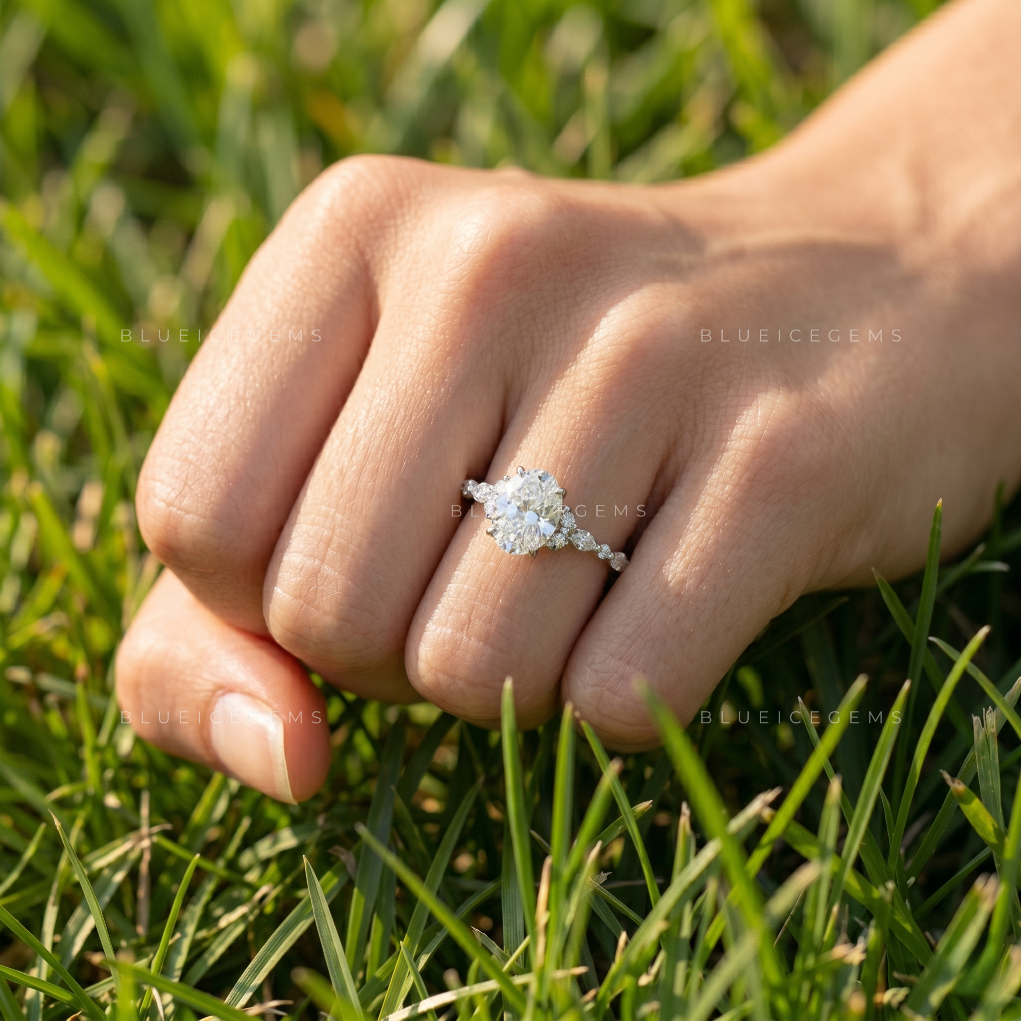 Serene Horizon Radiant Cut Classic Hidden Accent Engagement Ring