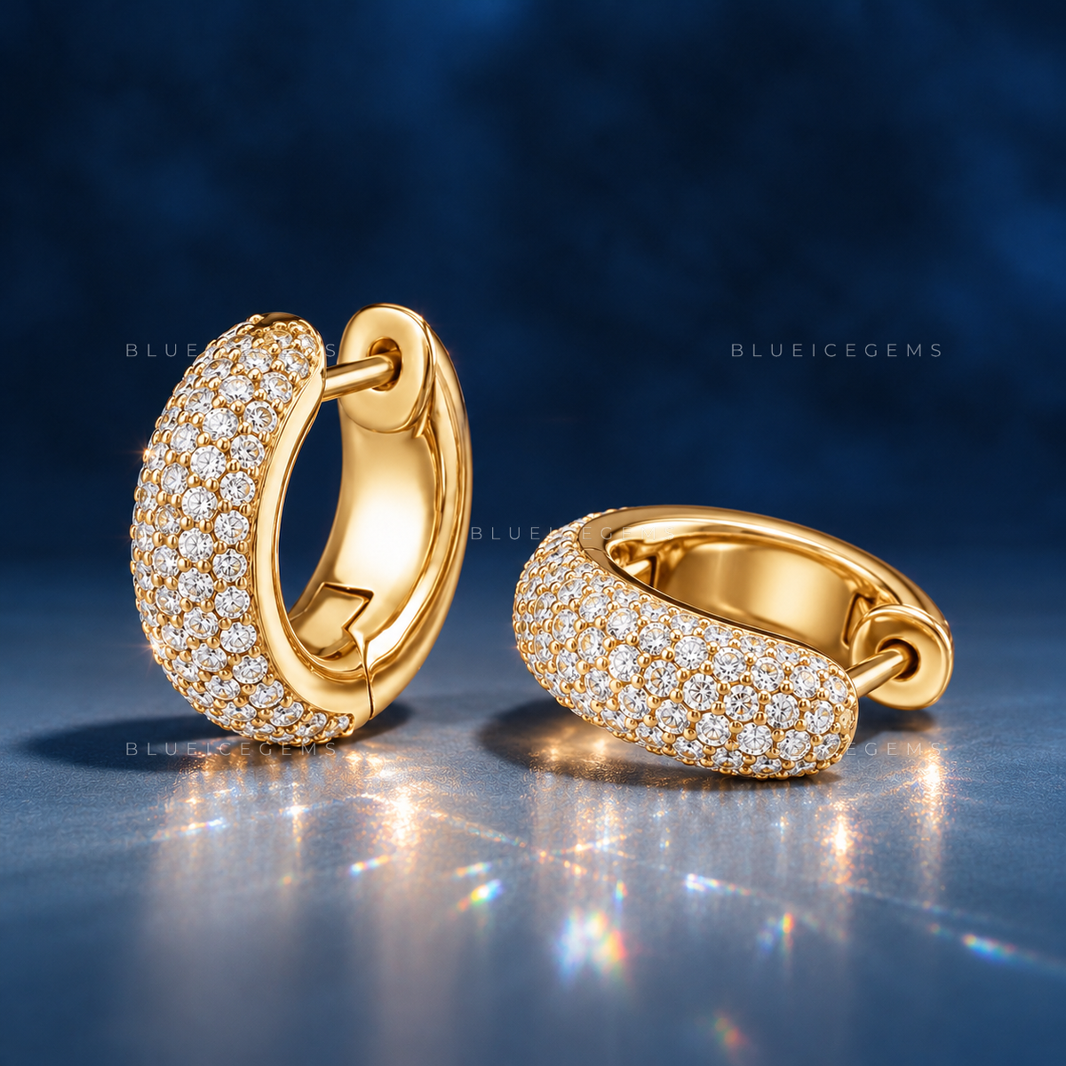 Micro Pavé Diamond Tube Hoop Earrings