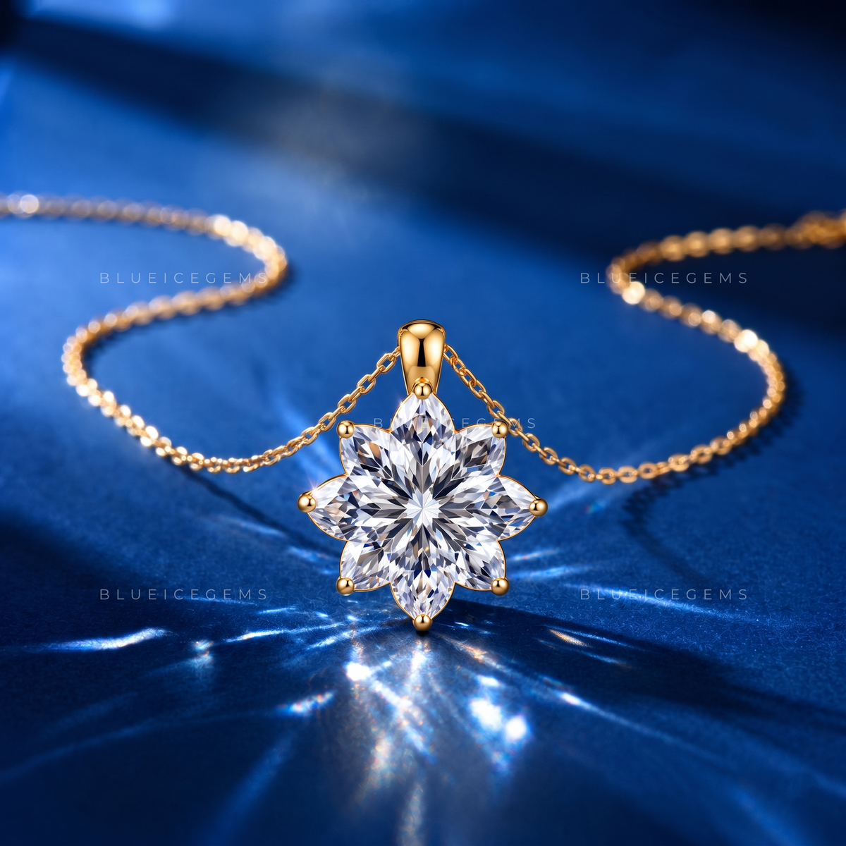 Flower Shape Solitaire Diamond Pendant