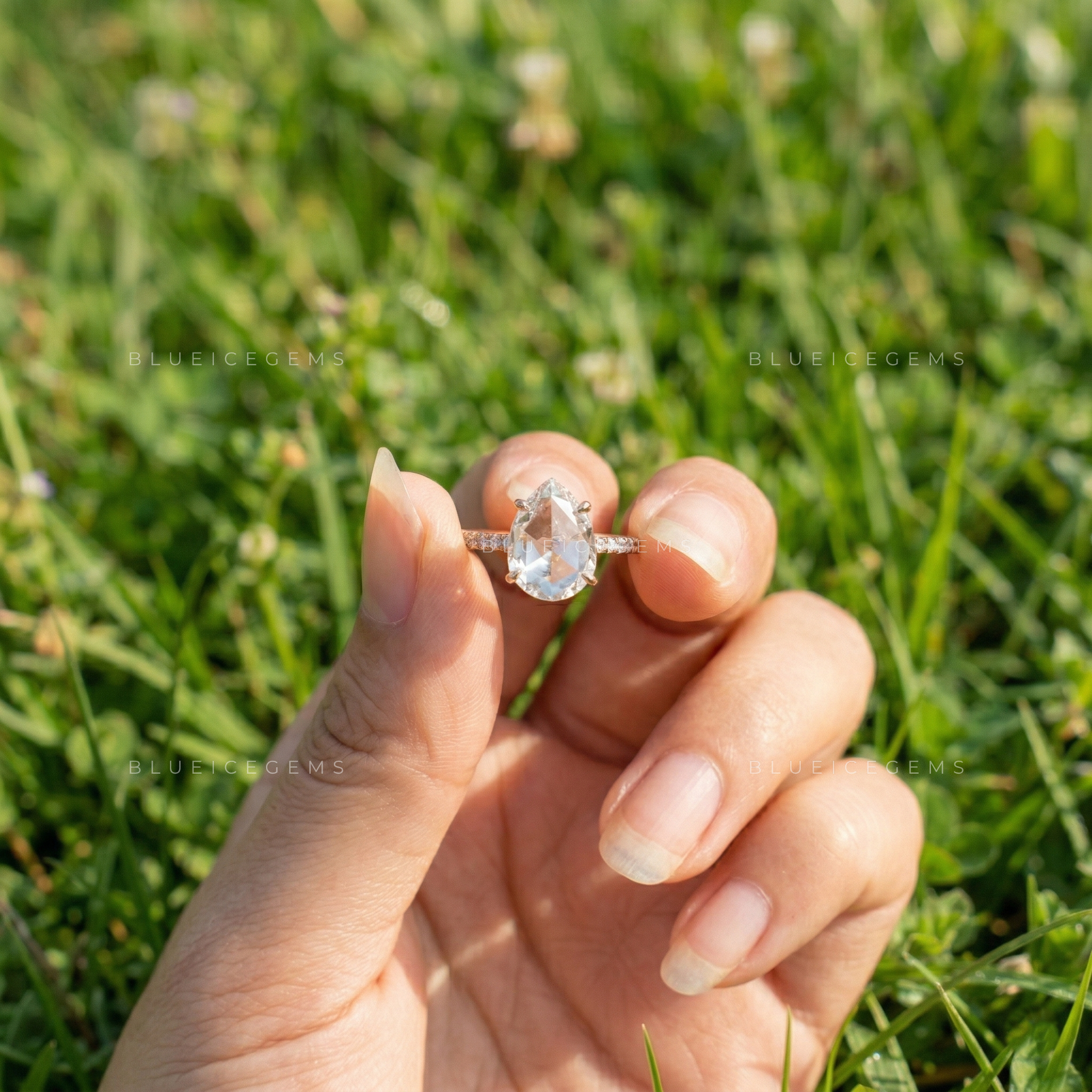 The "Vintage Soul" Pear Rose Cut: Dreamy Artisan Statement Ring