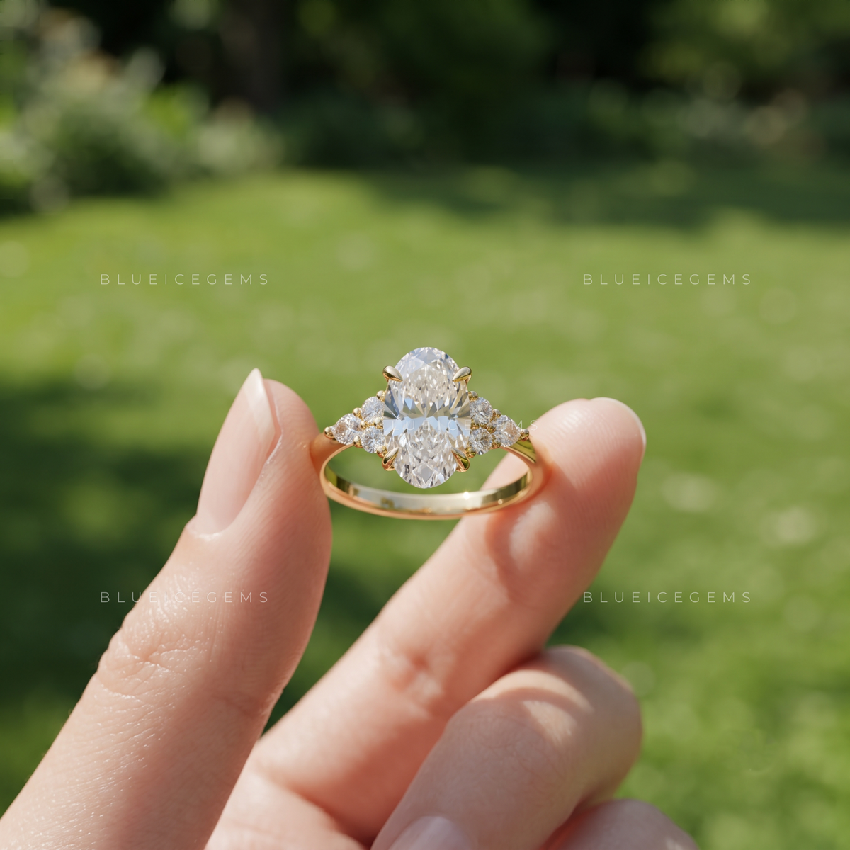 Triana Heritage Motif Moval Engagement Ring