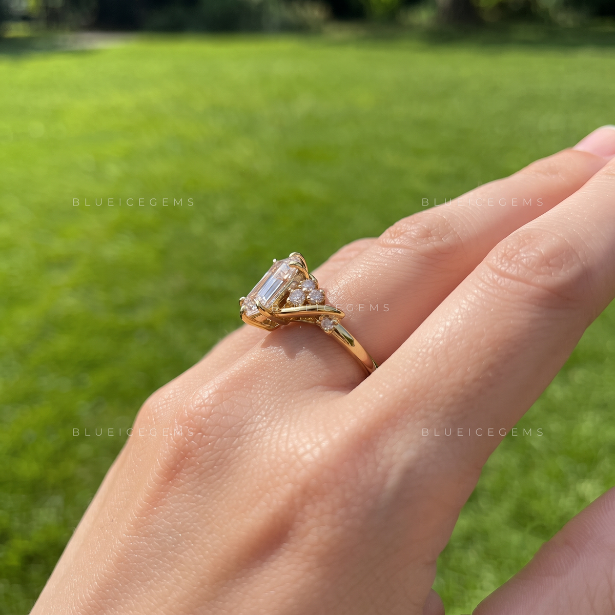 Wildvine Elongated Hexagon Twisted Engagement Ring