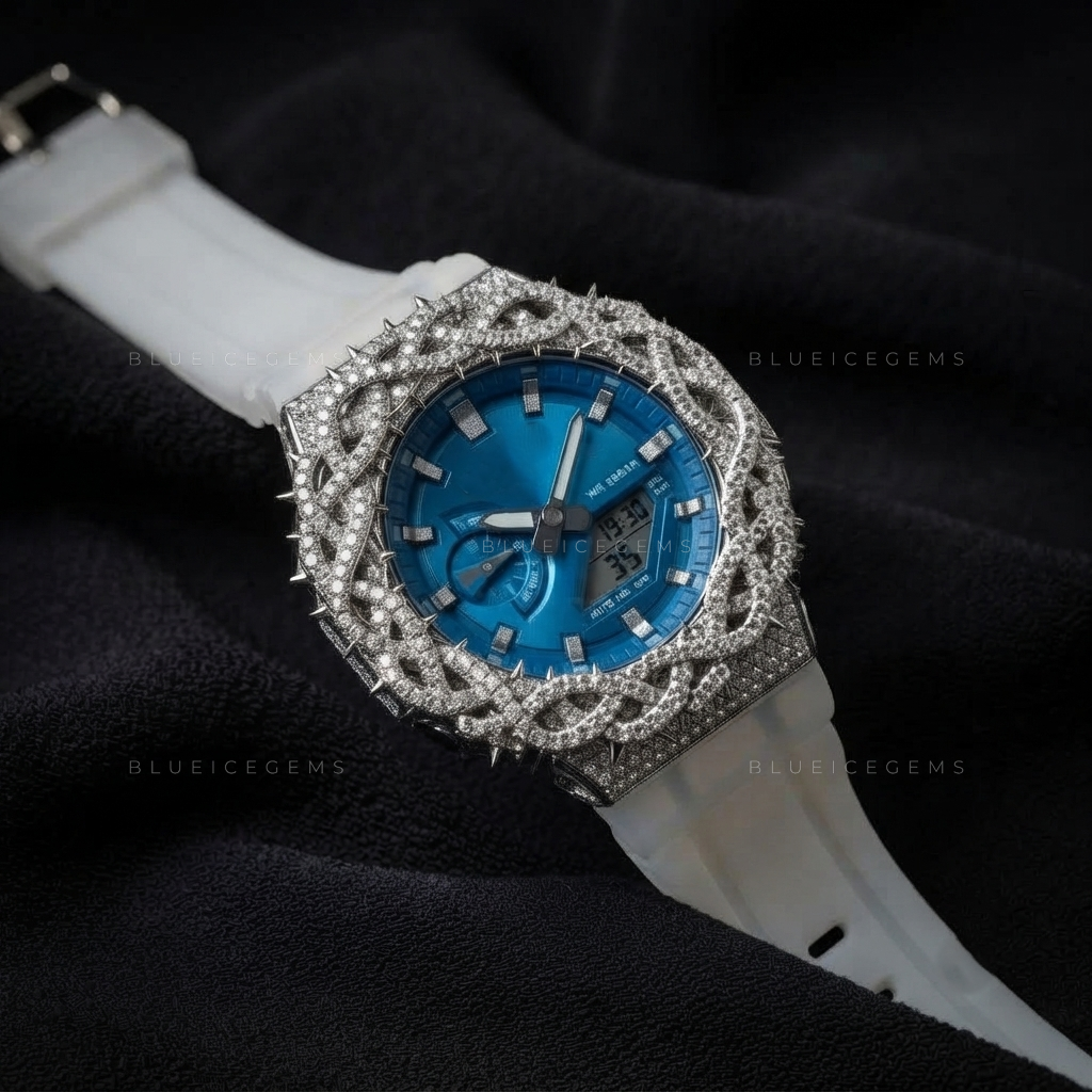 Custom Thorn Crown Iced-Out Watch – VVS Moissanite