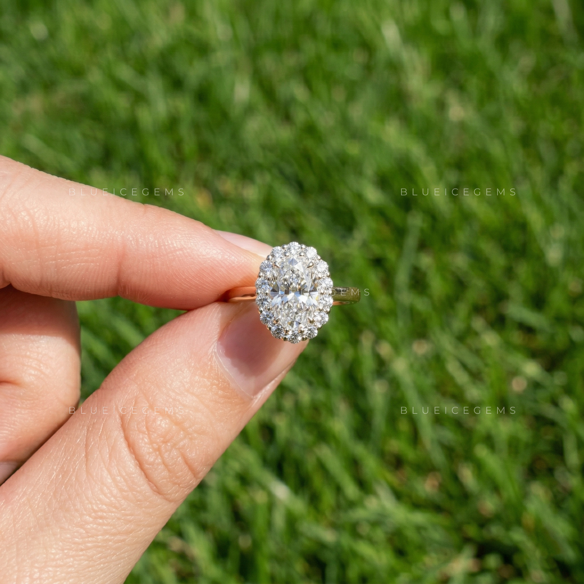 Refined Brilliance Oval Cut Accent Engagement Ring