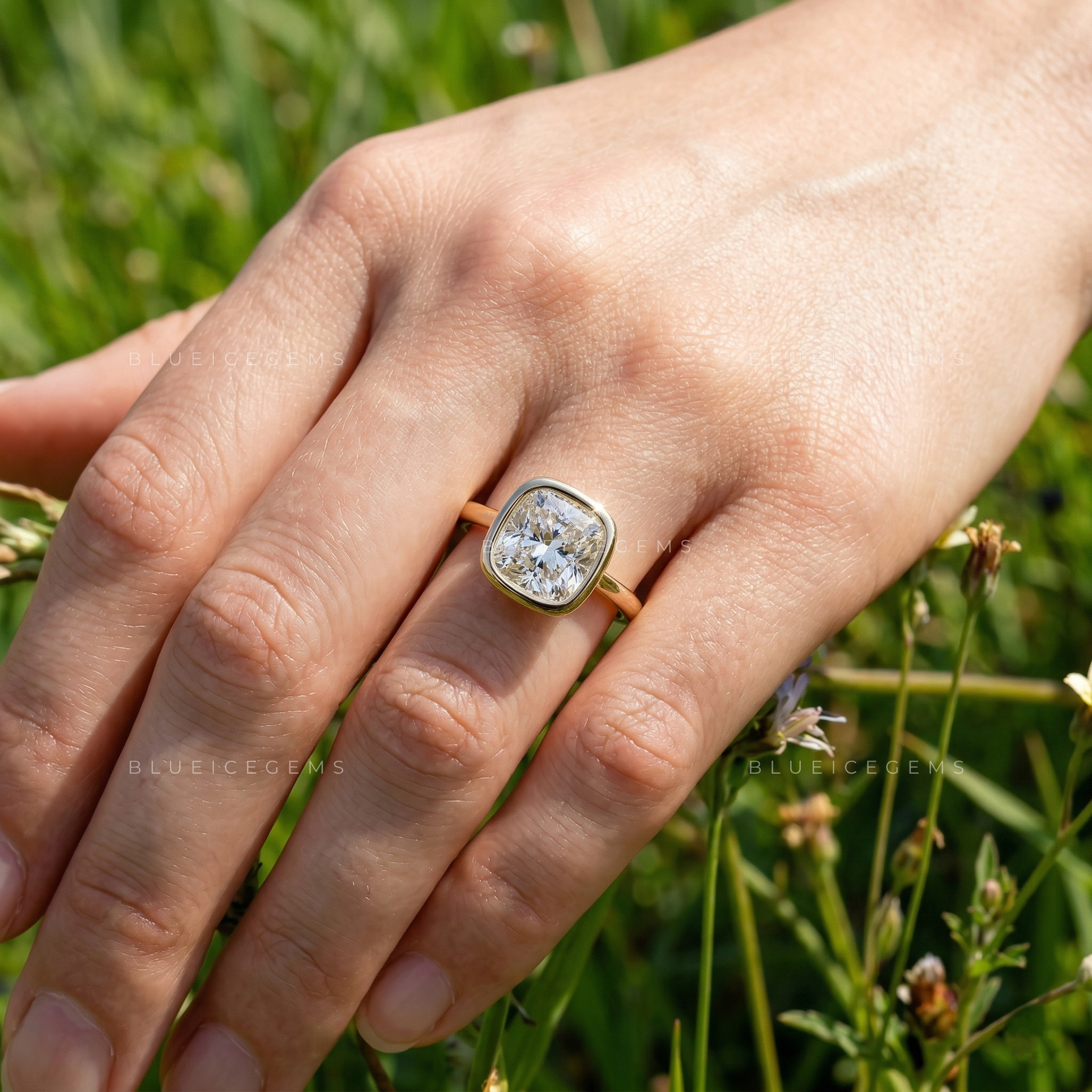 Velvet Radiance Cushion Cut Solitaire Ring
