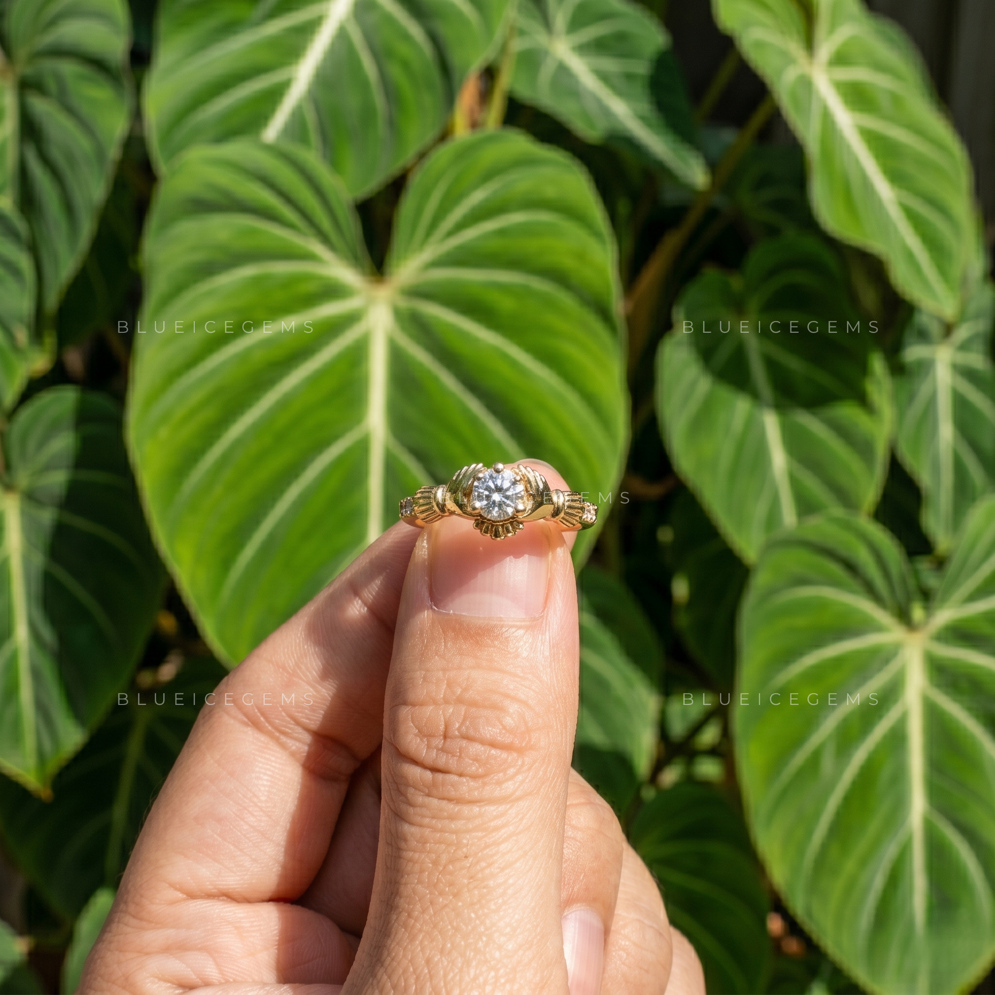 Traditional Irish Celtic Love Claddagh Engagement Ring