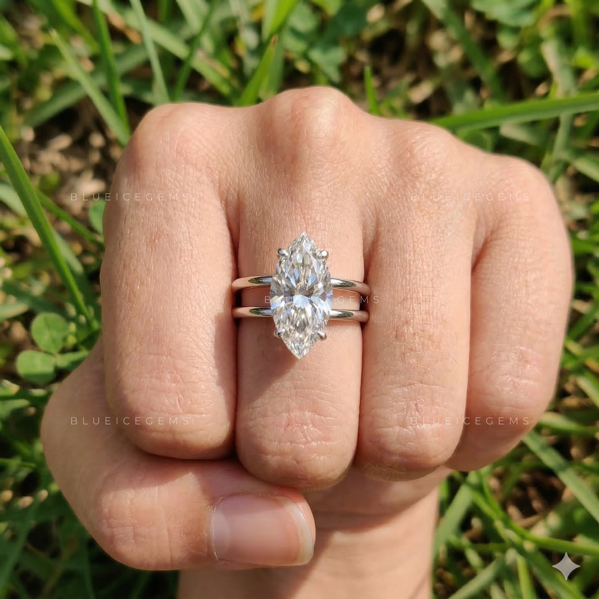 Celestial Radiance Marquise Cut Solitaire Ring