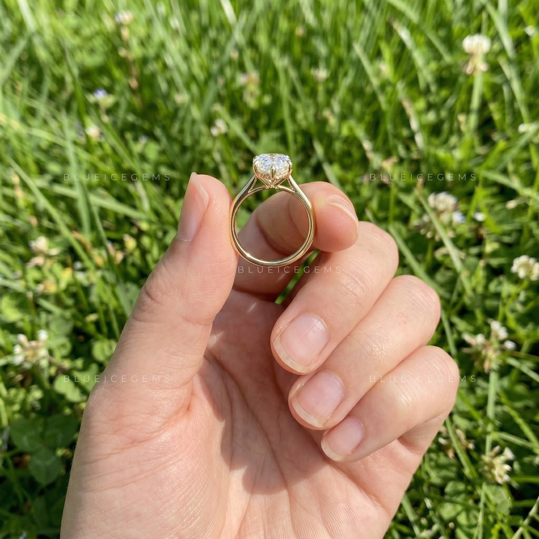 Majestic Grace Pear Cut Solitaire Ring