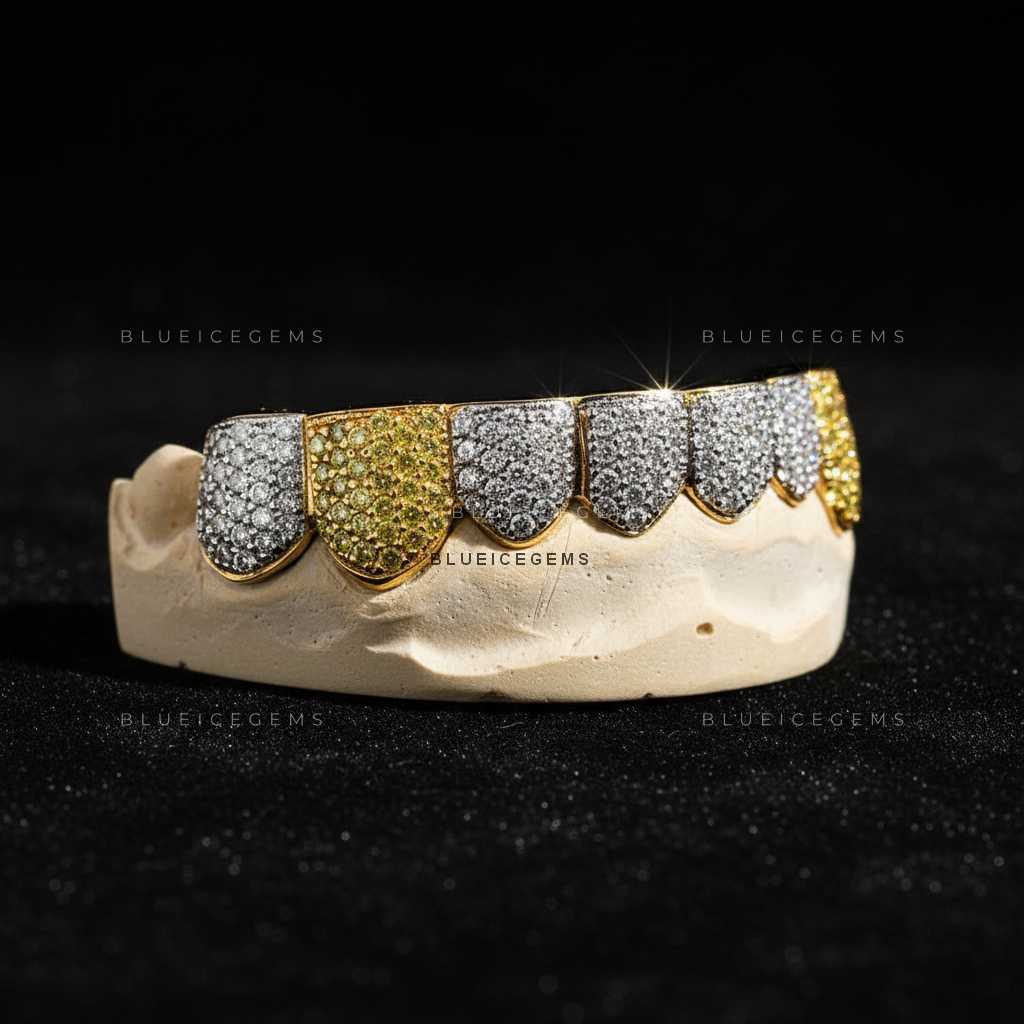 Canary & White Frost Shield Grillz