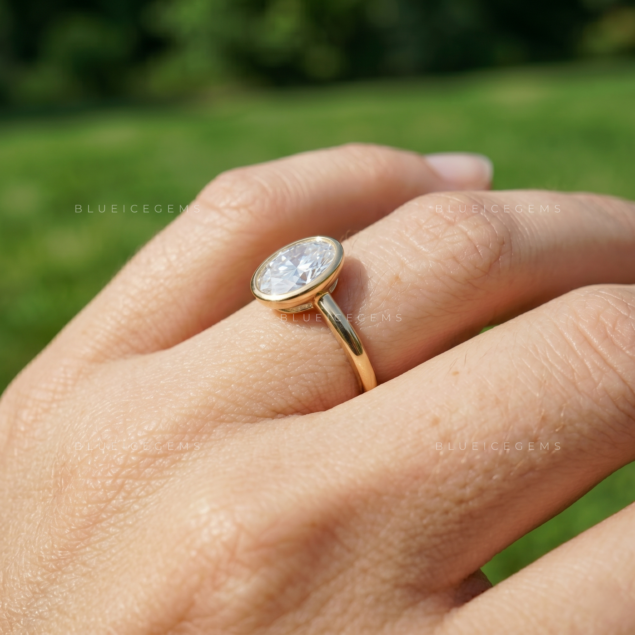 Virelle Oval Cut Minimalist Bezel Solitaire Engagement Ring