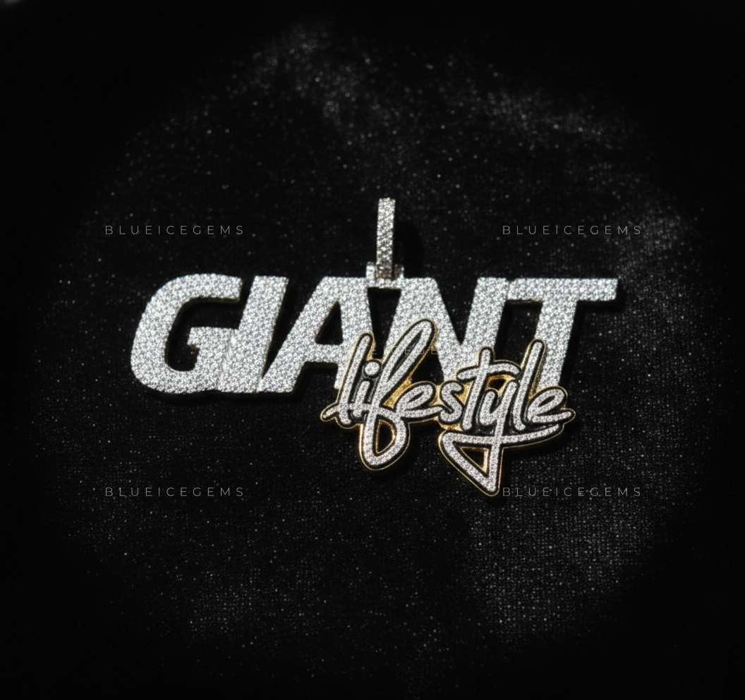 The "GIANT Lifestyle" Masterpiece: High-Velocity Block & Script Fusion Pendant