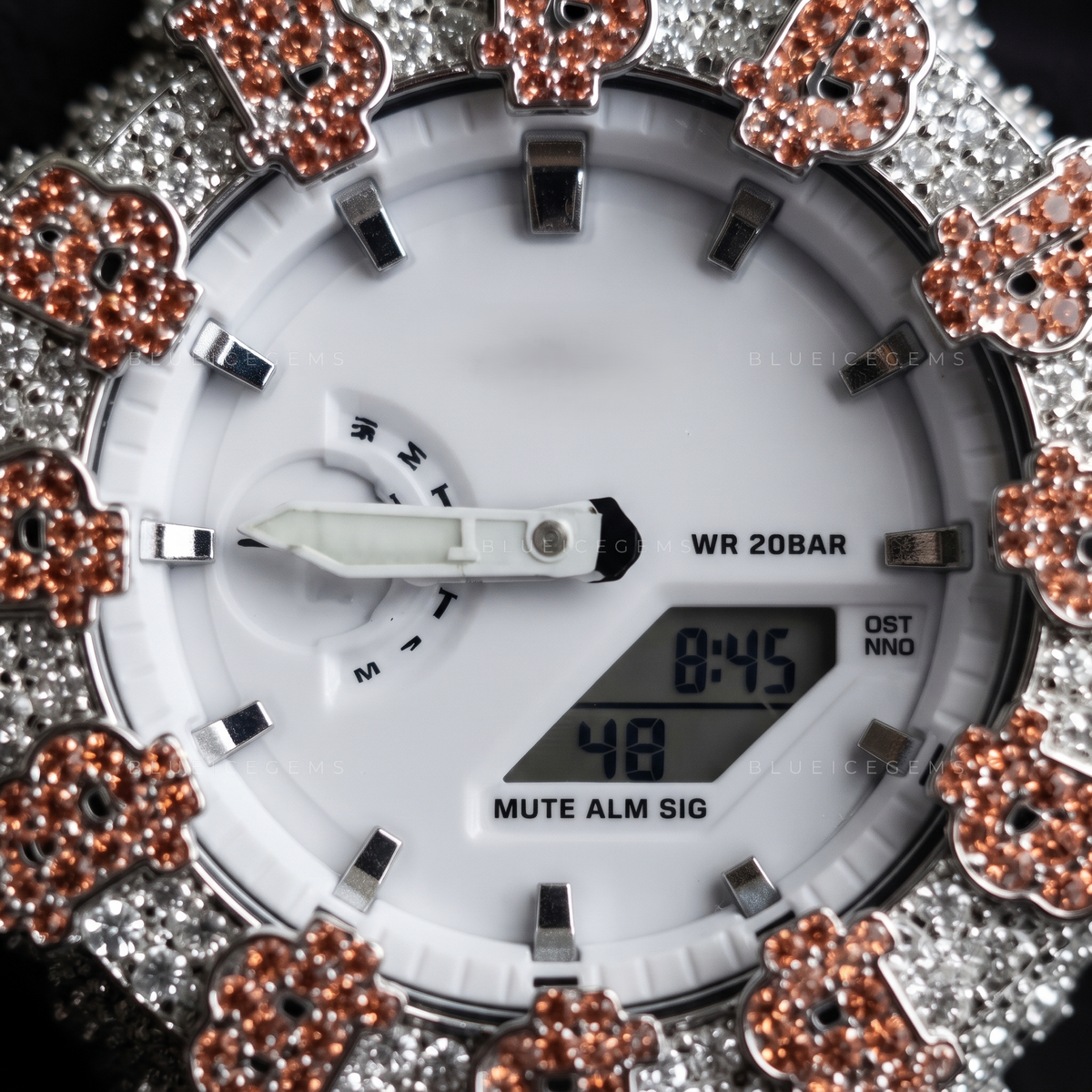 Bitcoin Orange Flame Iced Watch