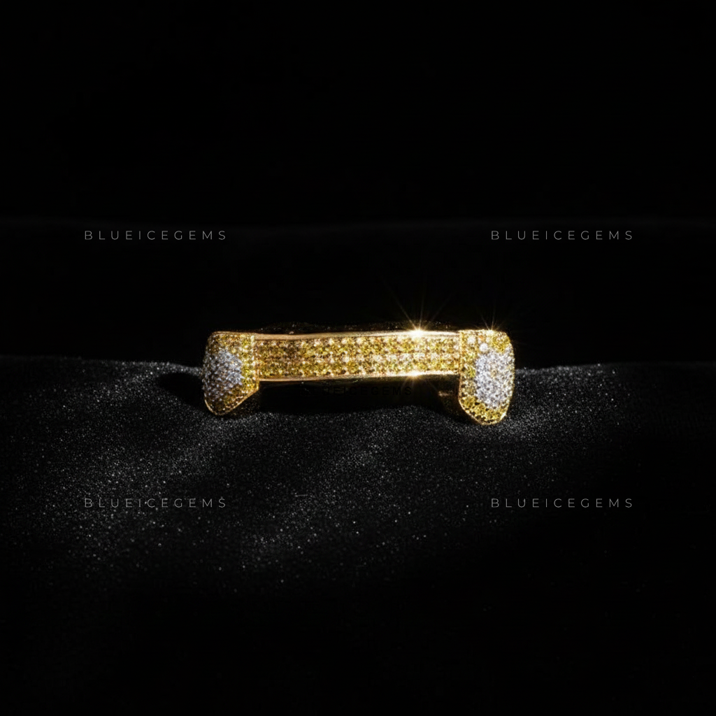 Canary & White Diamond Bridge Grillz