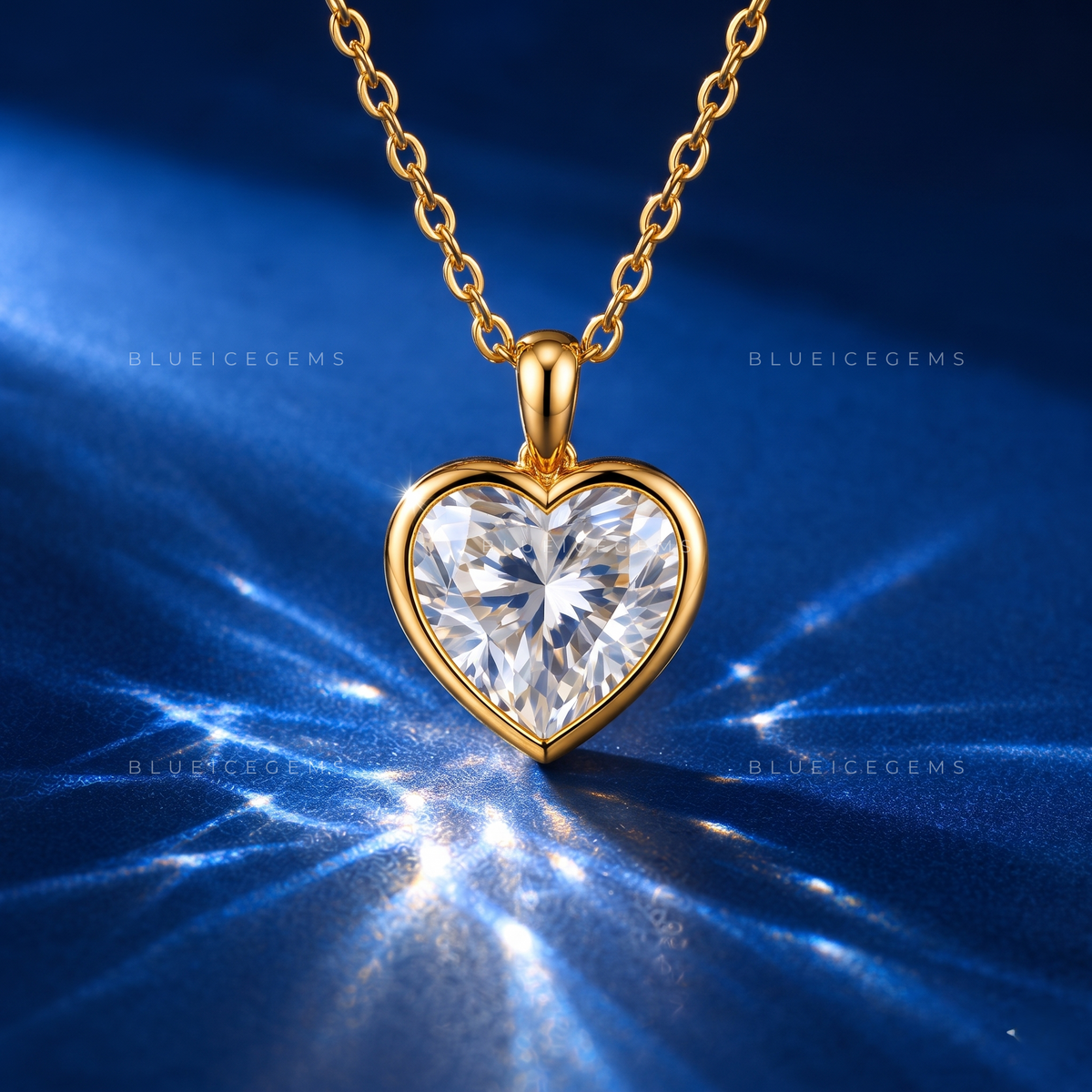 Heart Shape Bezel Set Diamond Pendant