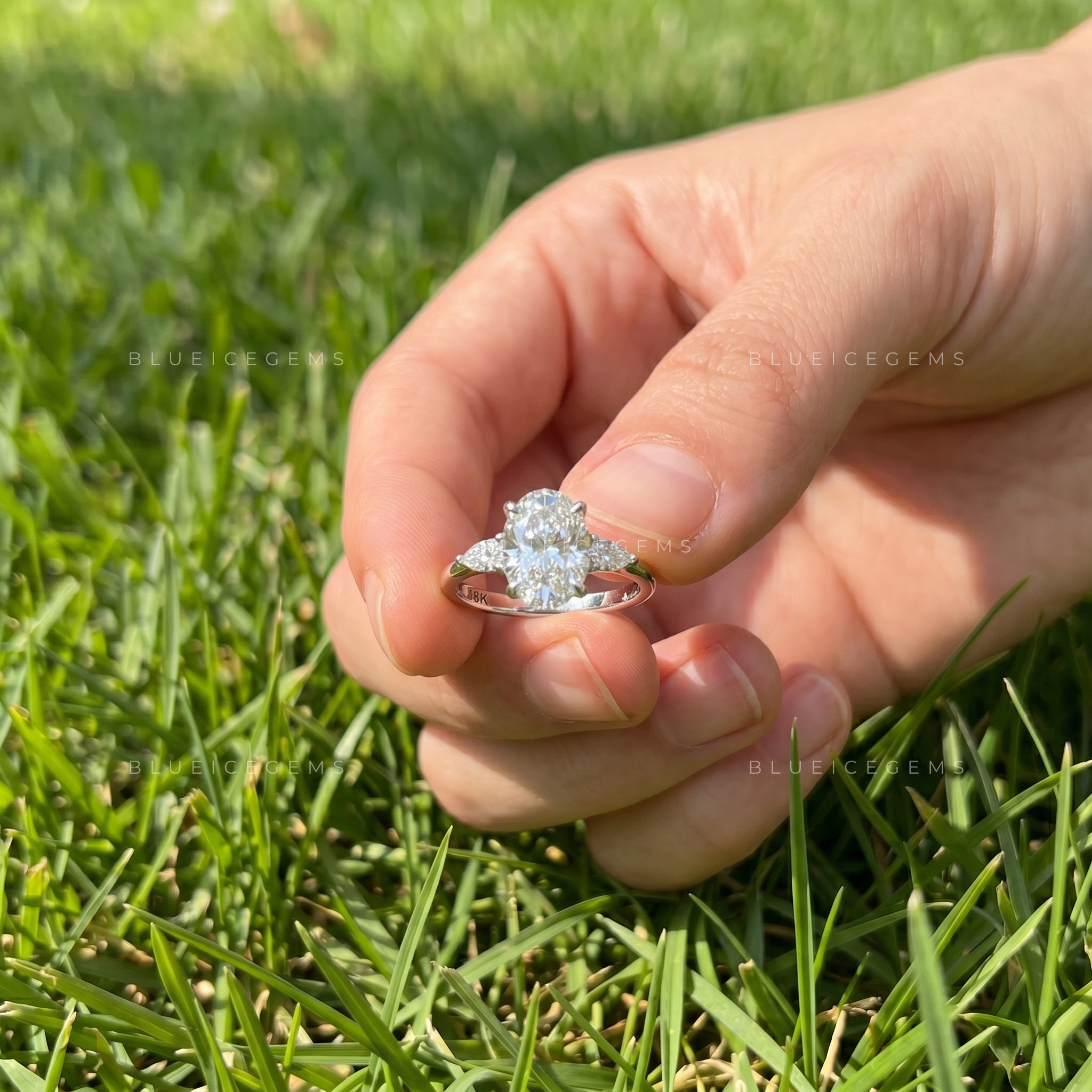 The "Regal Symmetry" Oval & Marquise Trilogy: D-Color Perfection