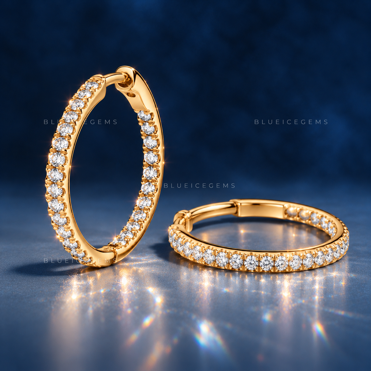Micro Pavé Diamond Hoop Earrings