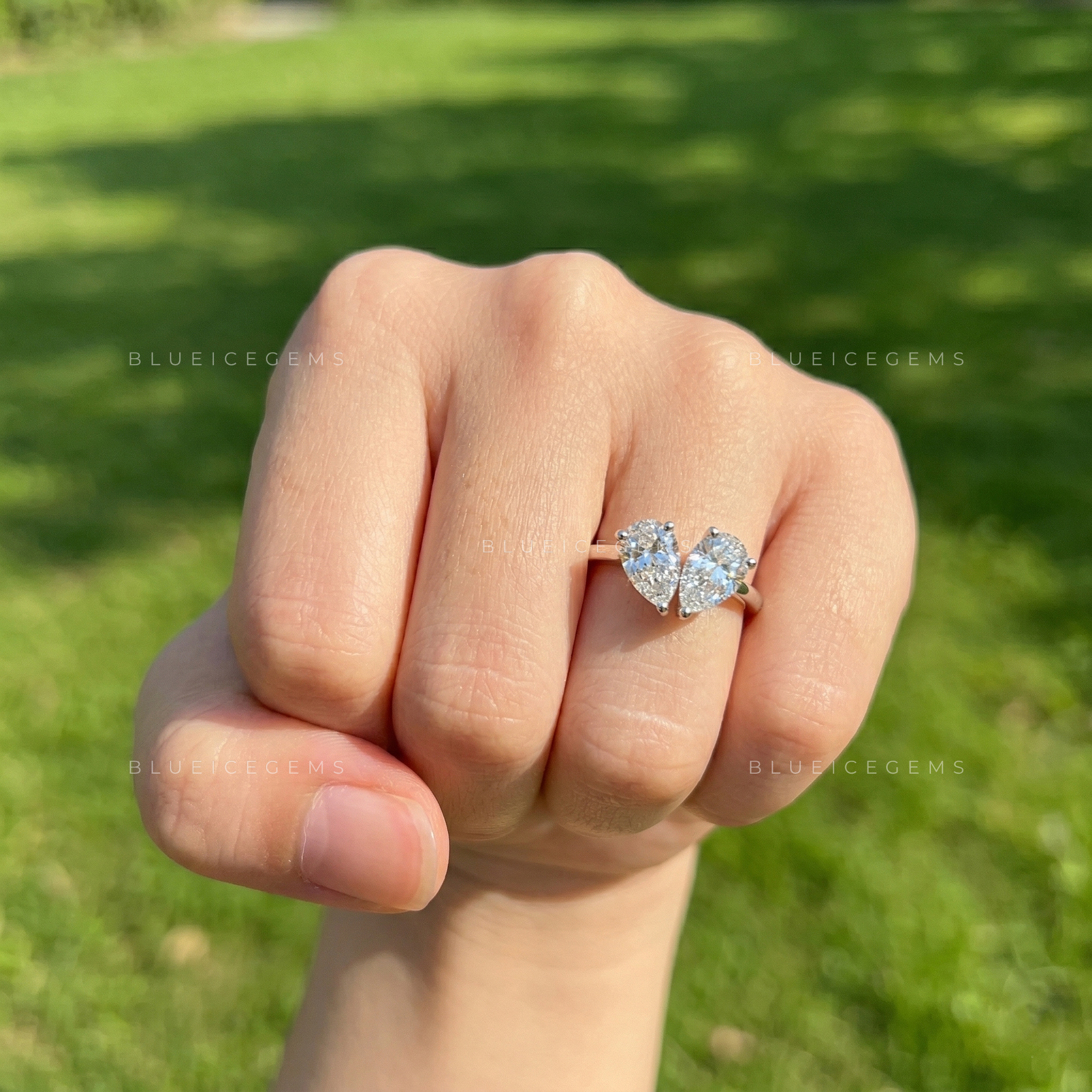 Eternal Devotion Dual Pear Cut "Toi et Moi" Ring