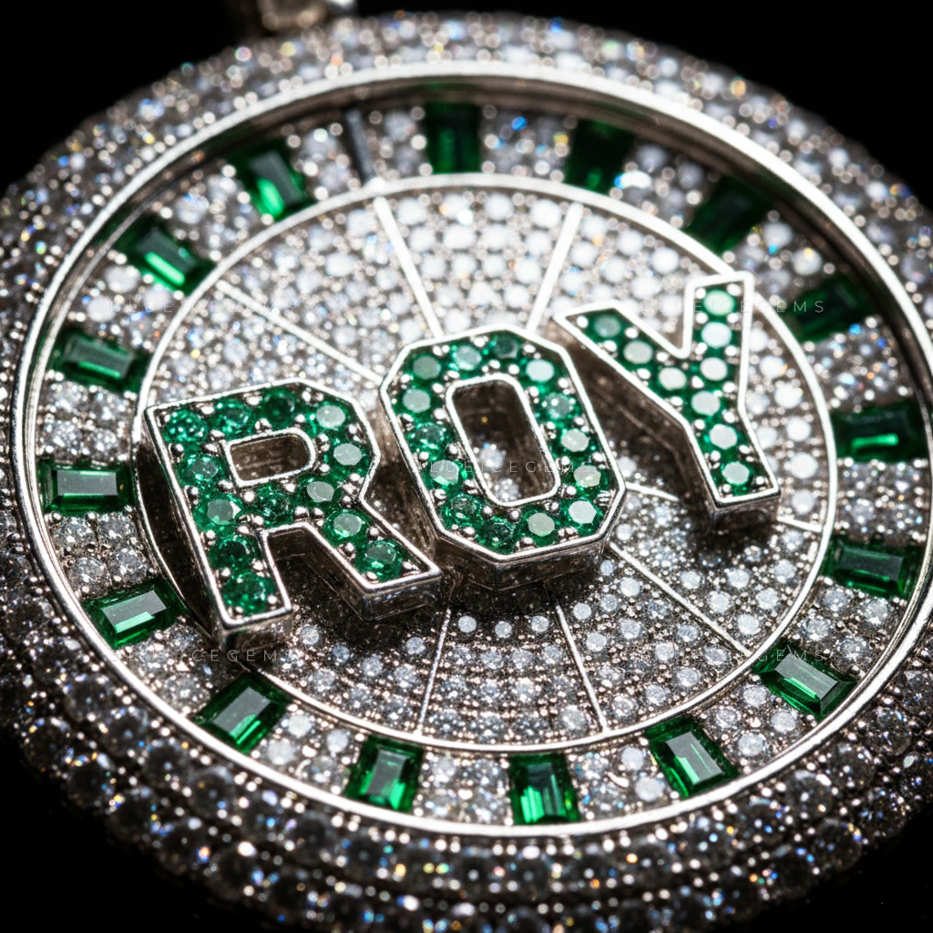 The "ROY" Chronograph: Emerald-Flooded Script & Baguette-Dial Medallion